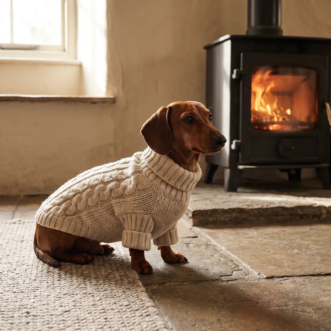 The Bothy Jumper worn outdoors